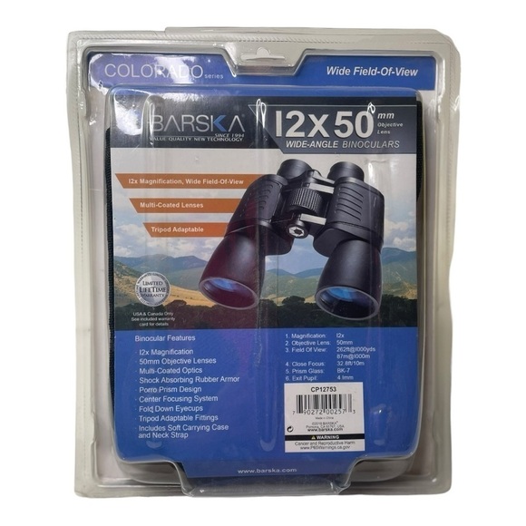 NWT Barska 12x50 mm Colorado Series Wide Angle Binoculars - Picture 2 of 2